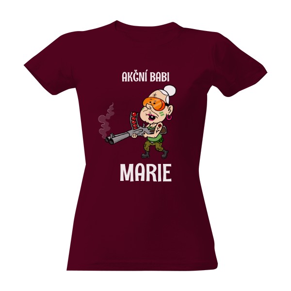 Tričko s potiskem Akční babi ...
