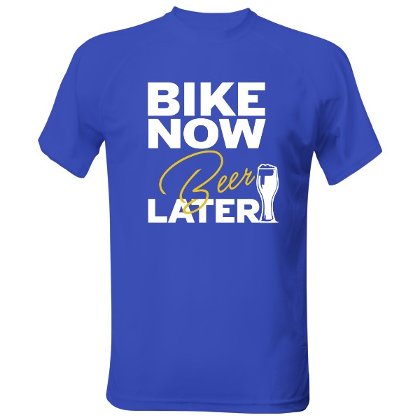 Pánské funkční tričko s potiskem Bike now, beer later