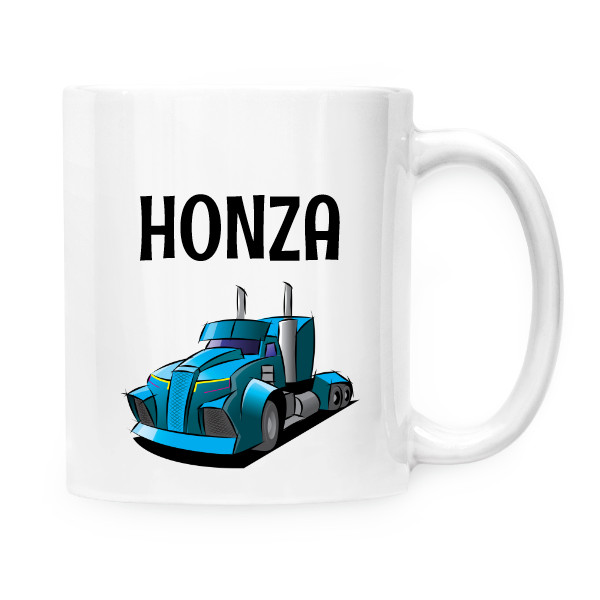 Hrnek malý bílý s potiskem Hrdý kamioňák