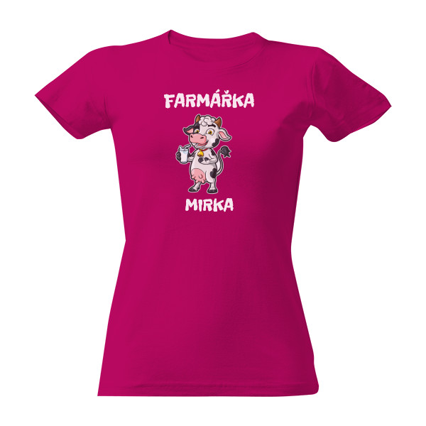 Tričko s potiskem Tričko kravka - Farmářka 